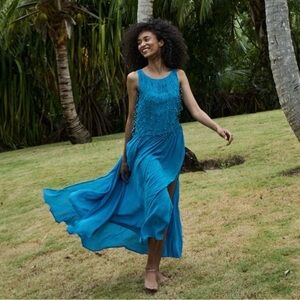 Doen Heirloom Donyale Dress in Blue Grotto